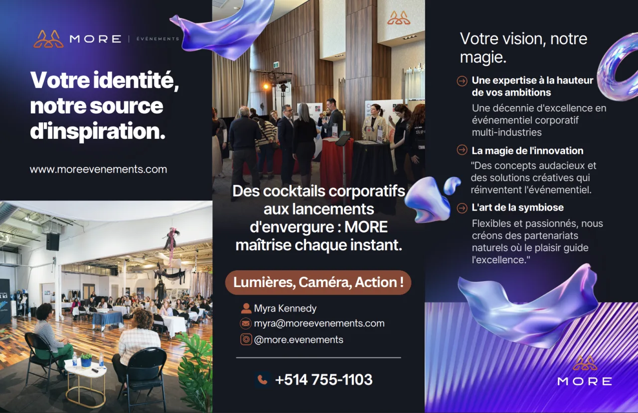 Présentation des services corporatifs de More Événements